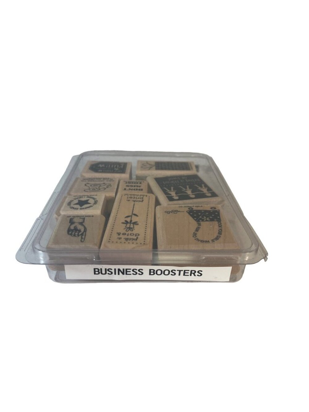 Stampin Up Rubber Stamp Business Booster Set Wood Mounted Crafting Tools